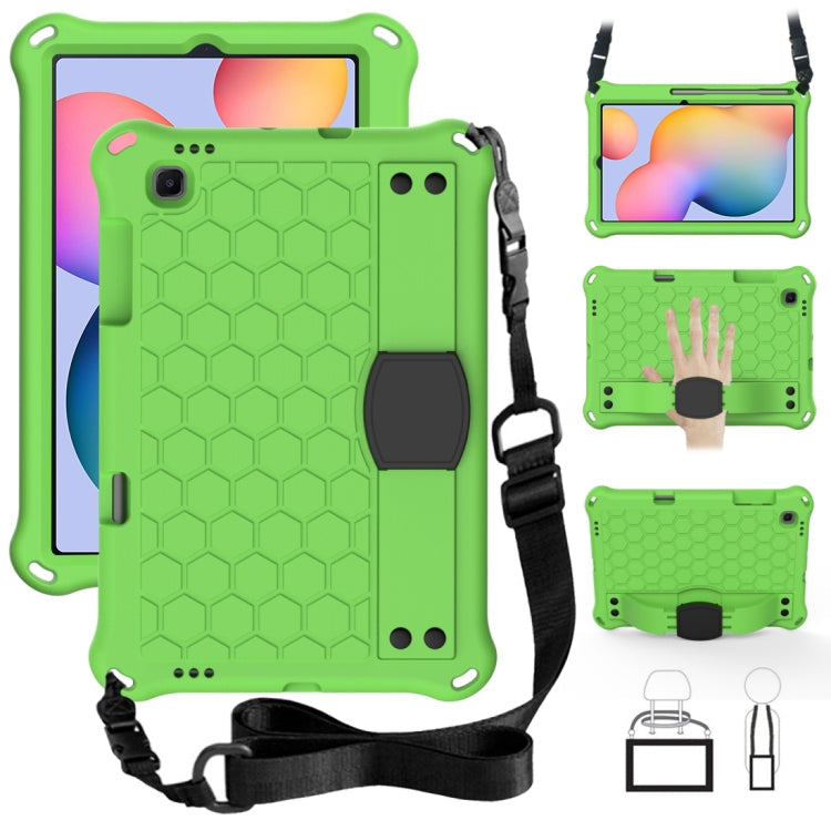 Honeycomb Design EVA + PC Material Four Corner Anti Falling Flat Protective Shell With Strap, For Galaxy Tab S6 Lite P610, For  Galaxy Tab S6 Lite P610