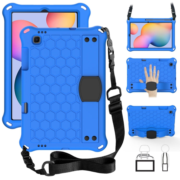 Honeycomb Design EVA + PC Material Four Corner Anti Falling Flat Protective Shell With Strap, For Galaxy Tab S6 Lite P610, For  Galaxy Tab S6 Lite P610