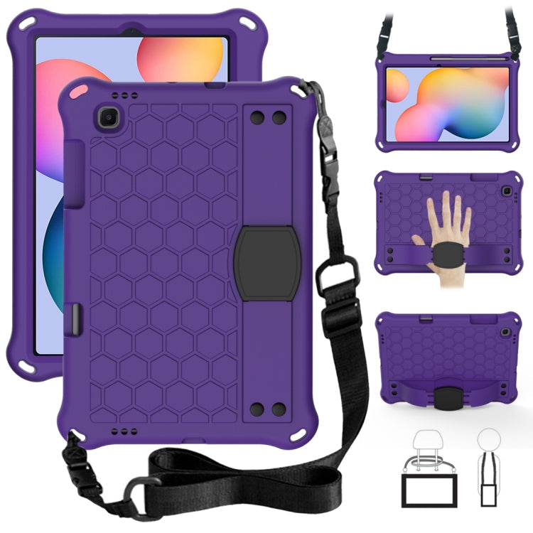 Honeycomb Design EVA + PC Material Four Corner Anti Falling Flat Protective Shell With Strap, For Galaxy Tab S6 Lite P610, For  Galaxy Tab S6 Lite P610