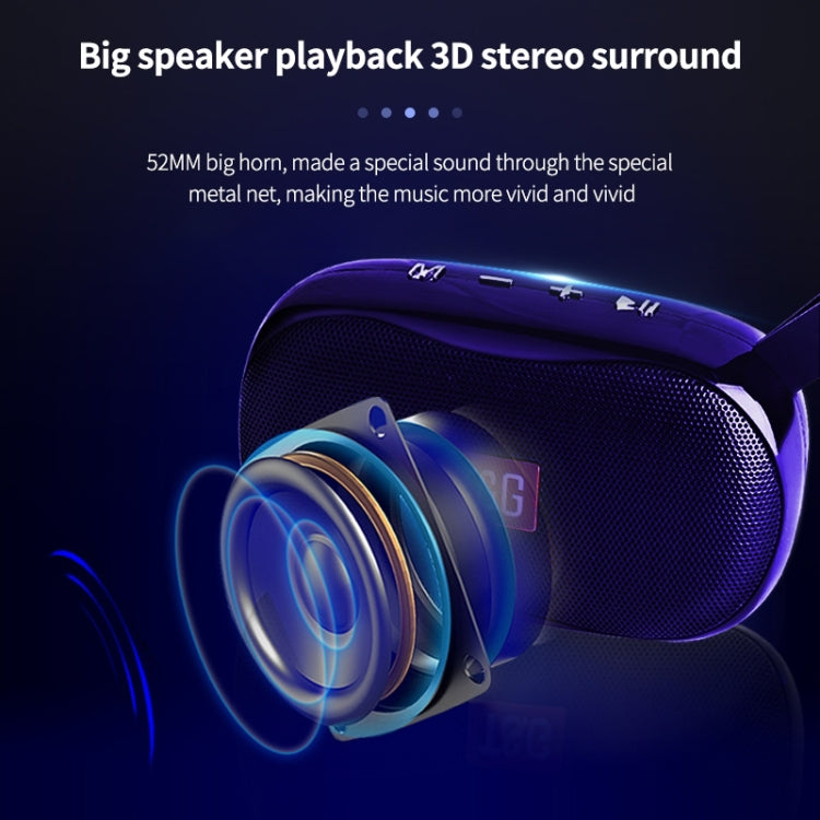 T&G TG173 TWS Subwoofer Bluetooth Speaker With Braided Cord, Support USB / AUX / TF Card / FM