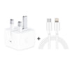 A2344 20W PD 3.0 Type-C / USB-C Folding Travel Charger + USB-C / Type-C to 8 Pin Fast Charging Data Cable Set, UK Plug, Length: 1m, 20W 8 Pin Length: 1m