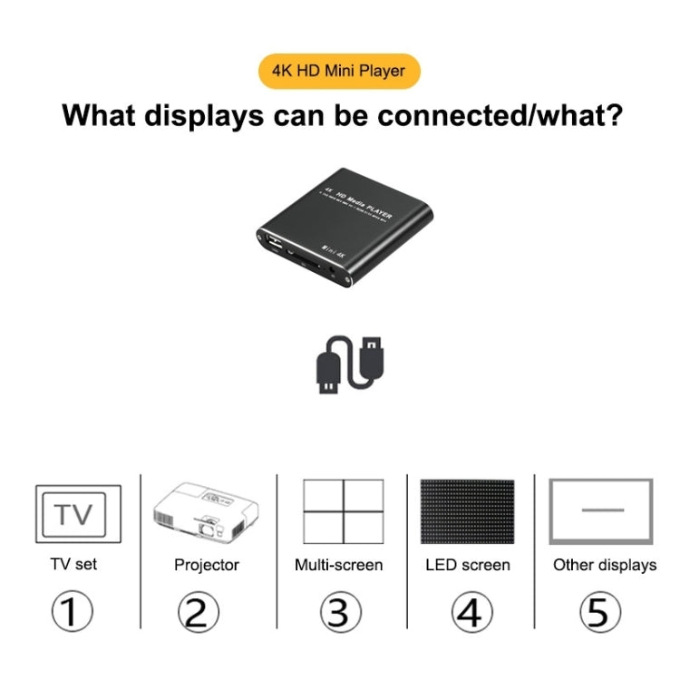 X9 HD Multimedia Player 4K Video Loop USB External Media Player AD Player