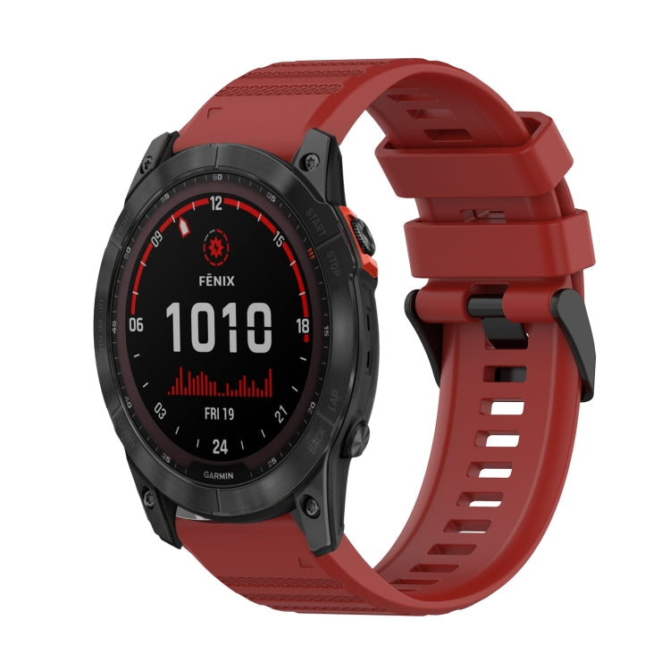 26mm Horizontal Texture Silicone Watch Band with Removal Tool, For Garmin Fenix 7X, For Garmin Fenix 7X Solar, For Garmin Tactix Delta