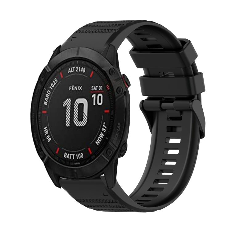 26mm Horizontal Texture Silicone Watch Band with Removal Tool, For Garmin Enduro, For Garmin Fenix 6X, For Garmin Fenix 6X Pro