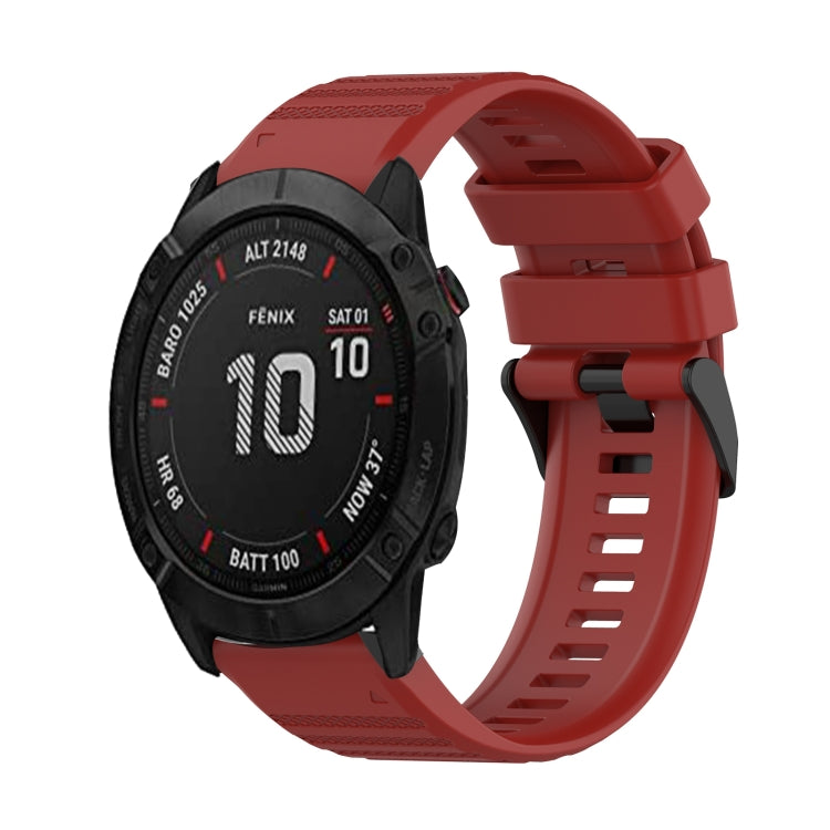 26mm Horizontal Texture Silicone Watch Band with Removal Tool, For Garmin Enduro, For Garmin Fenix 6X, For Garmin Fenix 6X Pro