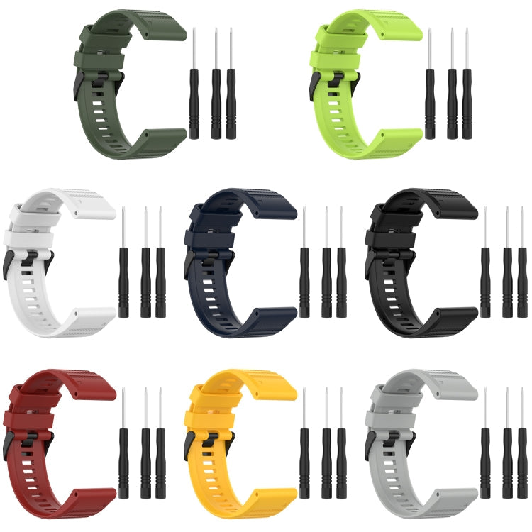 26mm Horizontal Texture Silicone Watch Band with Removal Tool, For Garmin Fenix 6X Sapphire, For Garmin Fenix 5X Sapphire, For Garmin Fenix 5X Plus