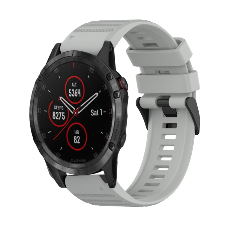 22mm Horizontal Texture Silicone Watch Band with Removal Tool, For Garmin Fenix 5 Plus, For Garmin Quatix 5, For Garmin Quatix 5 Sapphire
