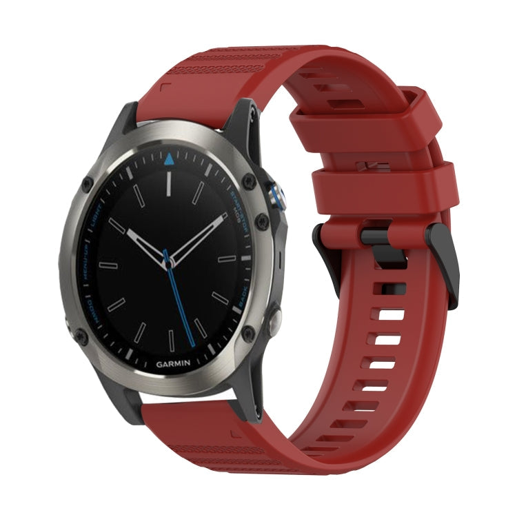 22mm Horizontal Texture Silicone Watch Band with Removal Tool, For Garmin Fenix 5 Plus, For Garmin Quatix 5, For Garmin Quatix 5 Sapphire