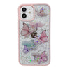 For iPhone 11 Pro Max Color Butterfly Glitter Epoxy TPU Phone Case(Pink)