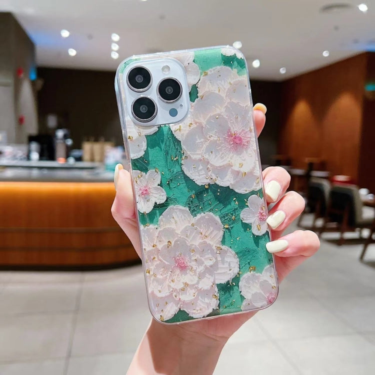 Gold Foil Oil Painting Epoxy TPU Phone Case, For iPhone 13 Pro Max, For iPhone 13 Pro, For iPhone 13, For iPhone 13 mini