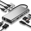 USB C HUB, USB C Adapter 11 in 1 Dongle with 4K HDMI, VGA, Type C PD, USB3.0, RJ45 Ethernet, SD/TF Card Reader, 3.5mm AUX, Docking Station Compatible with MacBook Pro/Air, Other Type C Laptops Devices