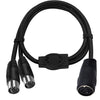 JUNSUNMAY MIDI 2 in 1 Din 5 Pin Male to Dual 2 Pin Female Cable Adapter, Cable Length: 50cm, Cable Length: 50cm