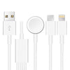 For Apple Watch Series & iPhone & Phone with Type-C Port 3 in 1 USB Magnetic Charging Cable 4ft/1.2m