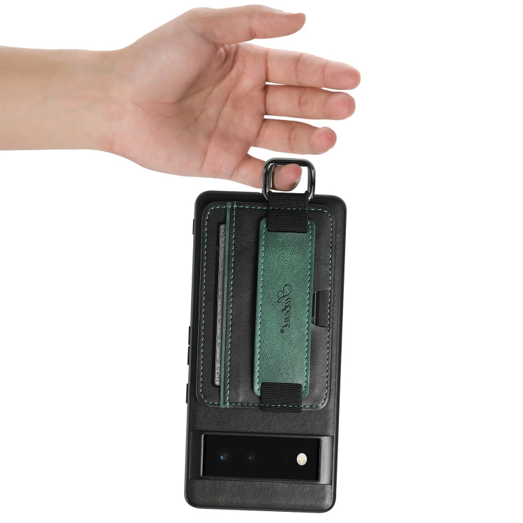 Suteni H13 Card Wallet Wrist Strap Holder PU Phone Case, For Googel Pixel 6, For Googel Pixel 6 Pro, For Googel Pixel 6a, For Googel Pixel 7 5G, For Googel Pixel 7 Pro 5G, For Googel Pixel 7a