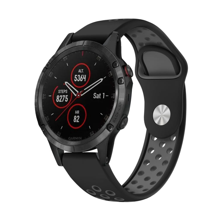 22mm Sports Breathable Silicone Watch Band, For Garmin Fenix 5 Plus, For Garmin Quatix 5