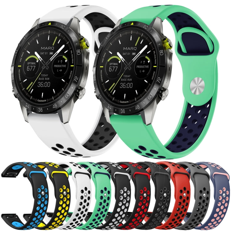 22mm Sports Breathable Silicone Watch Band, For Garmin Quatix 5 Sapphire, For Garmin Forerunner 955