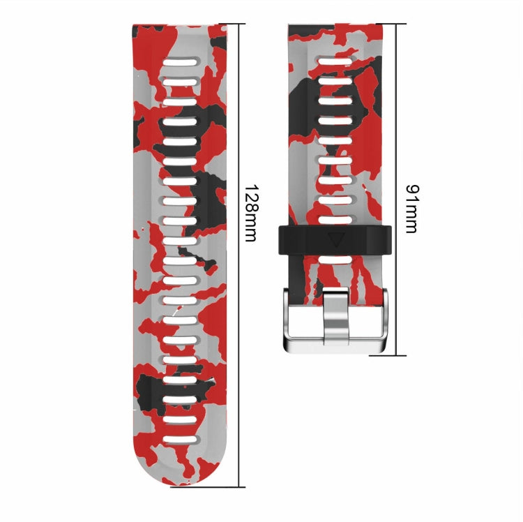 26mm Camouflage Printed Silicone Watch Band, For Garmin Instinct 2X Solar, For Garmin D2 Delta PX, For Garmin Tactix 7 Pro, For Garmin Tactix 7
