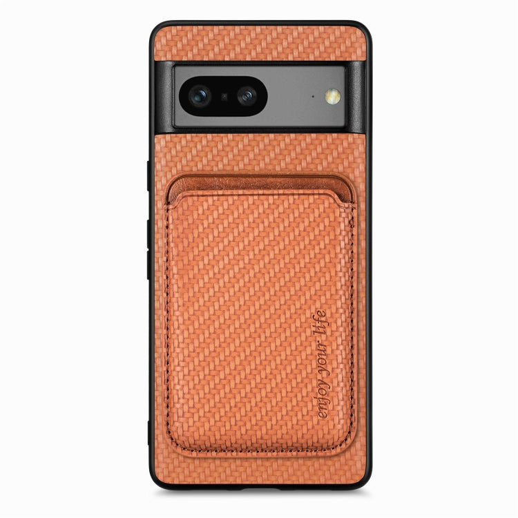 Carbon Fiber Leather Card Magsafe Phone Case, For Google Pixel 9a, For Google Pixel 7 Pro, For Google Pixel 7, For Google Pixel 6