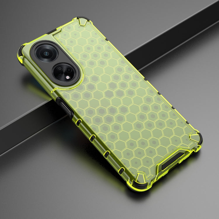For OPPO A98 5G / A1 5G Shockproof Honeycomb Phone Case(Green)
