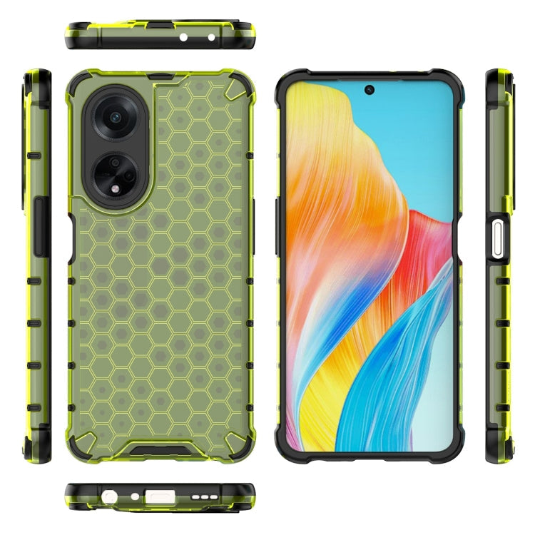 For OPPO A98 5G / A1 5G Shockproof Honeycomb Phone Case(Green)