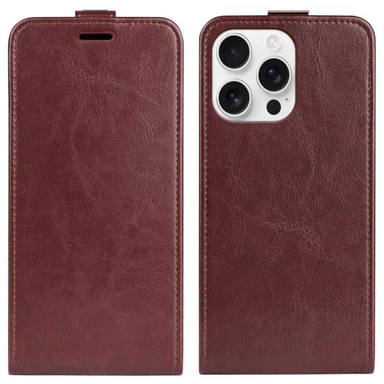 R64 Texture Single Vertical Flip Leather Phone Case, For iPhone 16 Pro, For iPhone 16 Plus, For iPhone 16, For iPhone 15 Pro Max, For iPhone 15 Pro, For iPhone 15 Plus