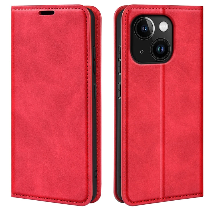 Retro-skin Magnetic Suction Leather Phone Case, For iPhone 15