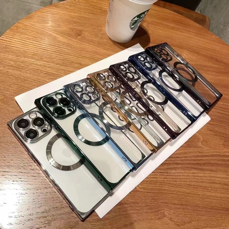 For iPhone 11 Pro Max Square Magsafe Electroplating TPU Phone Case(Green)