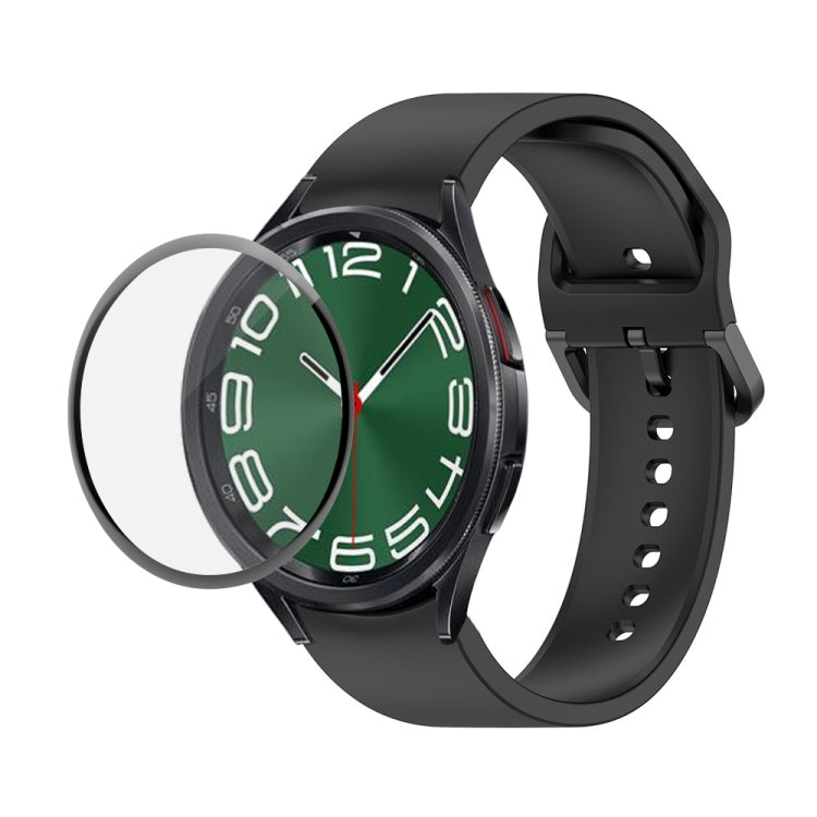 JUNSUNMAY Silicone Adjustable Strap + Full Coverage PMMA Screen Protector Kit, For Samsung Galaxy Watch6 Classic 43mm