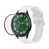 JUNSUNMAY Silicone Adjustable Strap + Full Coverage PMMA Screen Protector Kit, For Samsung Galaxy Watch6 Classic 47mm