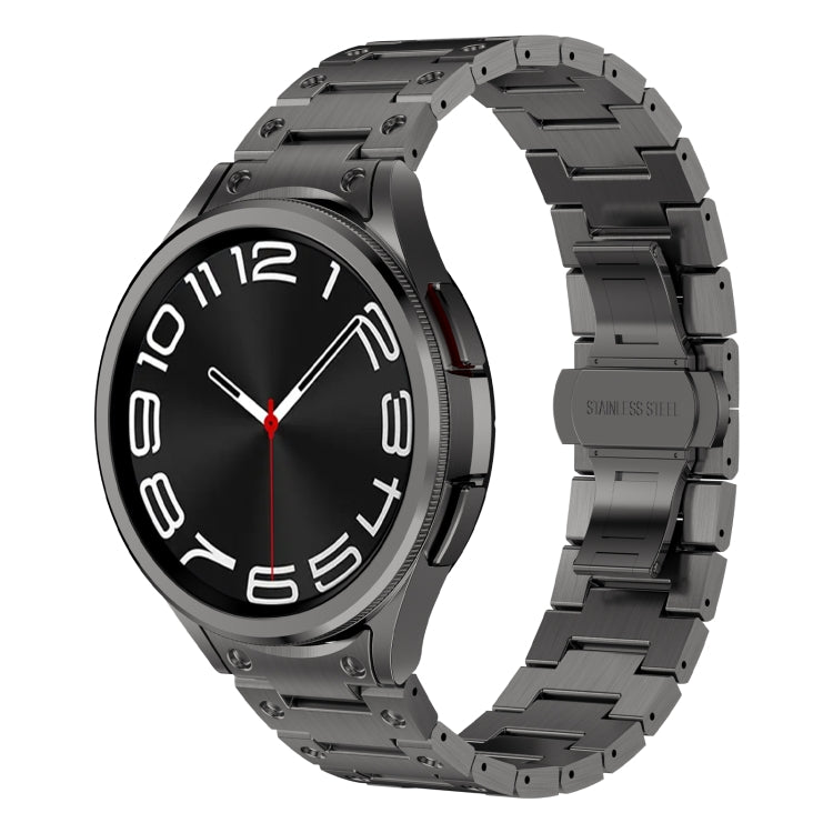 Dual Circle Curved Connection Stainless Steel Watch Band, For Samsung Galaxy Watch6 Classic 43 / 47mm, For Samsung Galaxy Watch 6 40 / 44mm, For Samsung Galaxy Watch 5 40 / 44mm, For Samsung Galaxy Watch 5 Pro, For Samsung Galaxy Watch 4 40 / 44mm     ...