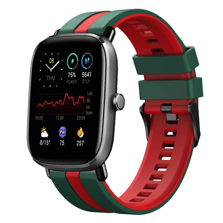 20mm Two-Color Sports Silicone Watch Band, For Amazfit GTS 4 Mini