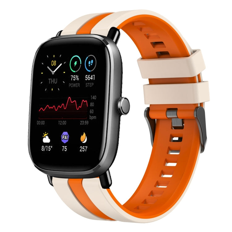 20mm Two-Color Sports Silicone Watch Band, For Amazfit GTS 4 Mini