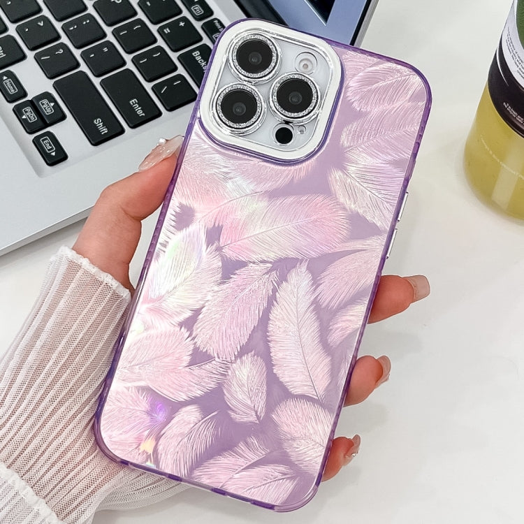 Plating Glitter Texture TPU Phone Case with Lens Film, For iPhone 16 Pro Max