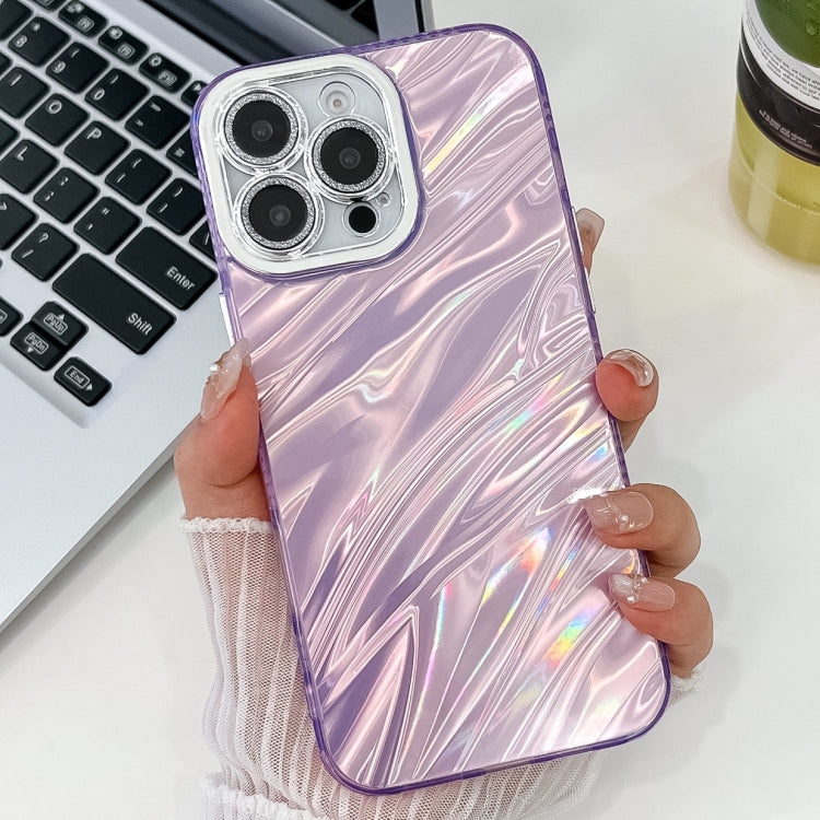 Plating Glitter Texture TPU Phone Case with Lens Film, For iPhone 14 Pro Max