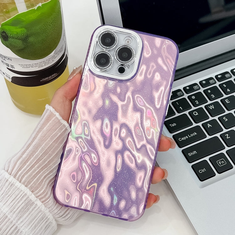 Plating Glitter Texture TPU Phone Case with Lens Film, For iPhone 14 Pro Max