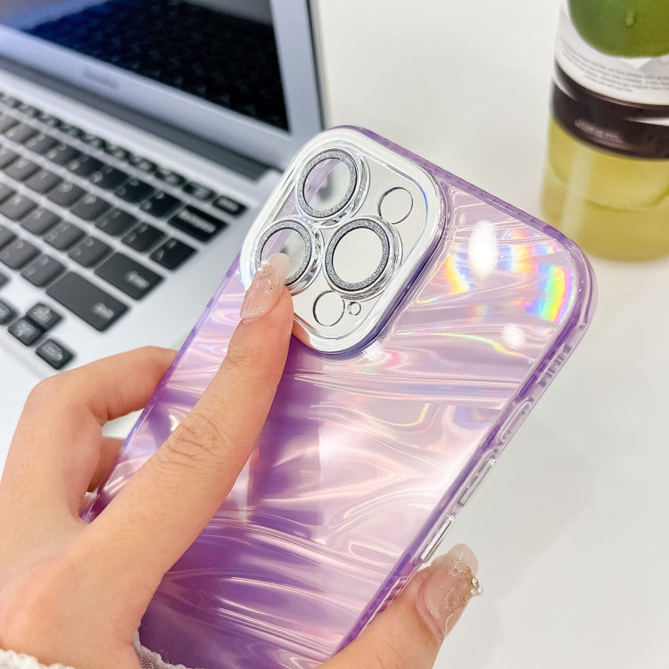 Plating Glitter Texture TPU Phone Case with Lens Film, For iPhone 14 Pro Max