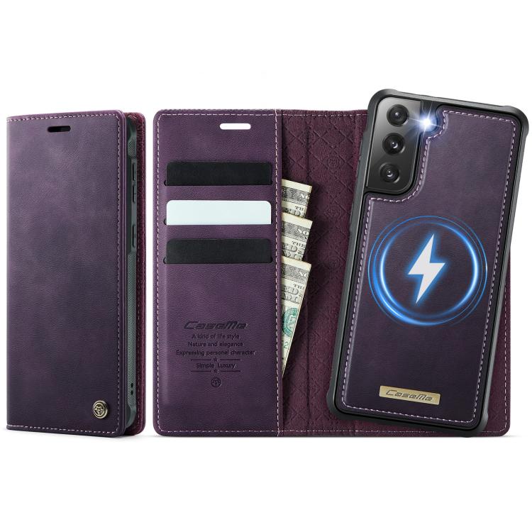 CaseMe C49 Magnetic RFID Blocking Detachable Wallet Leather Phone Case, For Samsung Galaxy S22+ 5G, For Samsung Galaxy S22 5G, For Samsung Galaxy S21 FE 5G, For Samsung Galaxy S21 5G