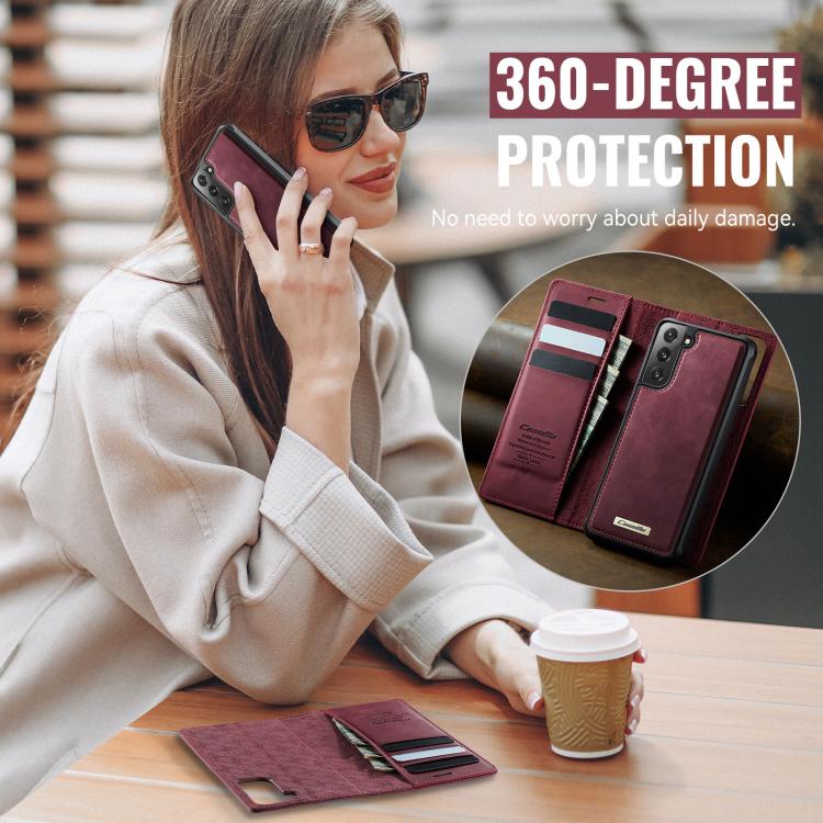 CaseMe C49 Magnetic RFID Blocking Detachable Wallet Leather Phone Case, For Samsung Galaxy S21+ 5G, For Samsung Galaxy S21 Ultra 5G, For Samsung Galaxy S20 Ultra, For Samsung Galaxy S20