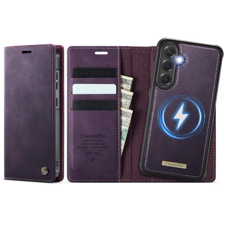 CaseMe C49 Magnetic RFID Blocking Detachable Wallet Leather Phone Case, For Samsung Galaxy S25 FE 5G, For Samsung Galaxy S25 Edge 5G, For Samsung Galaxy A56 5G, For Samsung Galaxy S25 Ultra 5G