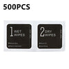 500pcs 1+2 Wet Dry Alcohol Wipes Dust Removal Cleaning Kit Alcohol Wipes Film Application Tools, Size:4 x 8 cm