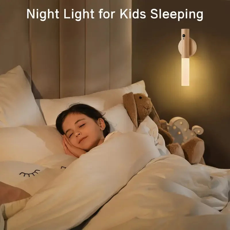 Smart Motion Sensor Night Light – Rechargeable Magnetic LED Wall Lamp, Wireless Modern Lighting for Hallway, Bedroom, Stairs & Cabinets