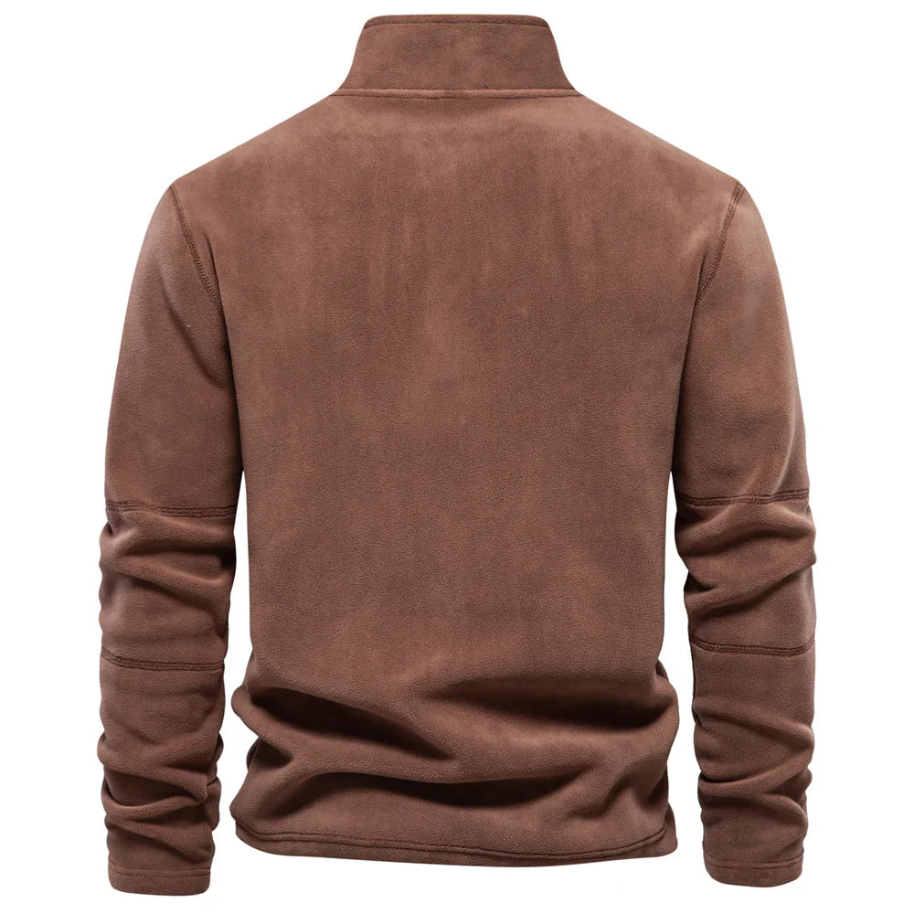 Men’s Thick Fleece Half-Zip Pullover – Warm Winter Sweatshirt - 7 Colours