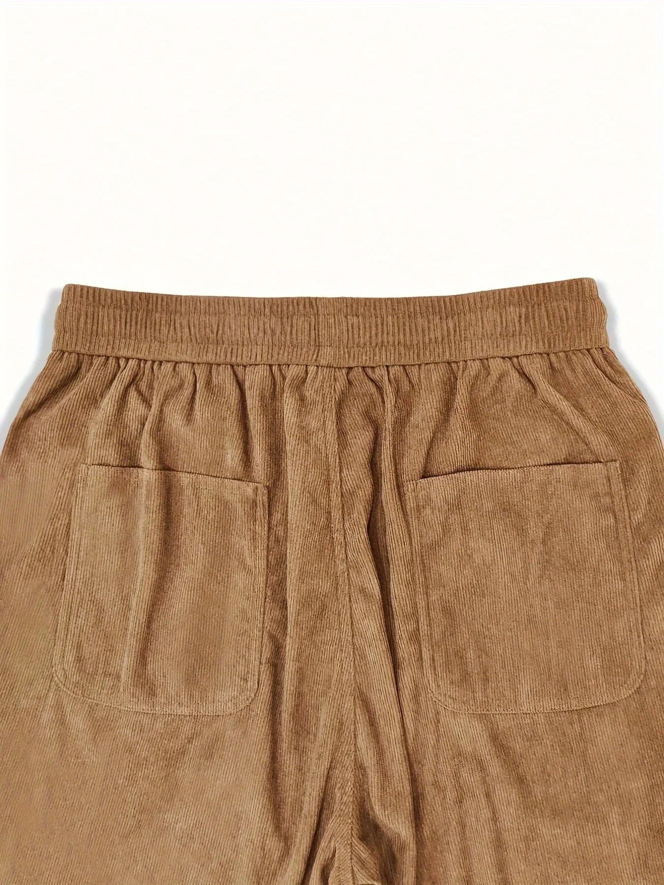 Men’s Corduroy Loose Fit Pants – Elastic Waist Drawstring Casual Trousers