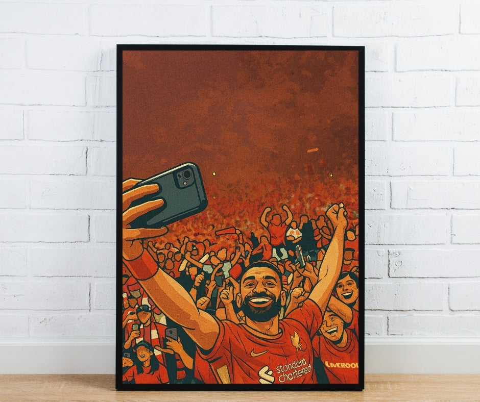 Mo Salah Iconic Selfie Poster - Liverpool Inspired Print