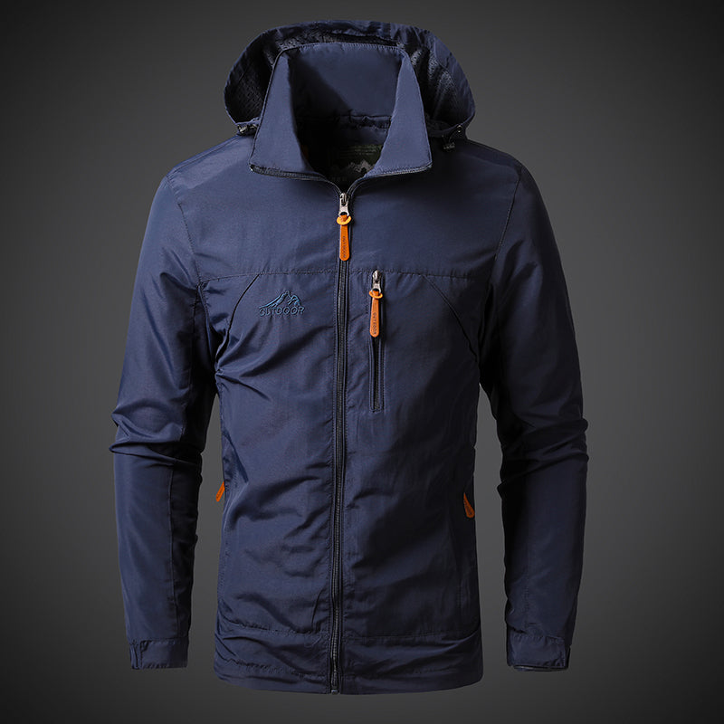 Men’s Waterproof Windbreaker Jacket with Hood – Outdoor & Casual Smart