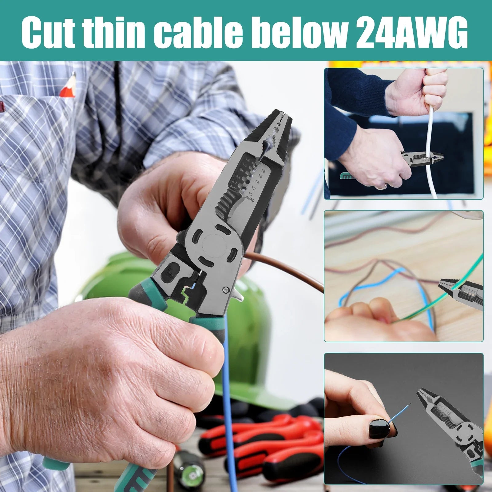 1/5/10pcs 10IN1 Wire Stripper HCS Multifunctional Pliers Wire Crimper Cutting Crimping Deburring Tool for Electrician Household