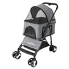 Large 4 Wheel Dog Carrier Trailer, Pram with Mesh Windows, Outdoor Portable Puppy Travel Walk Carrier, Load 30kg