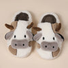 Pallene Cow milk Fuzzy Slippers Women Winter Cartoon Fur Slippers Soft Cozy Plush House Shoes Female Bedroom Cute Furry Slides
