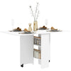 HOMCOM Mobile Drop Leaf Dining Table Folding Desk w/ 2 Wheels White