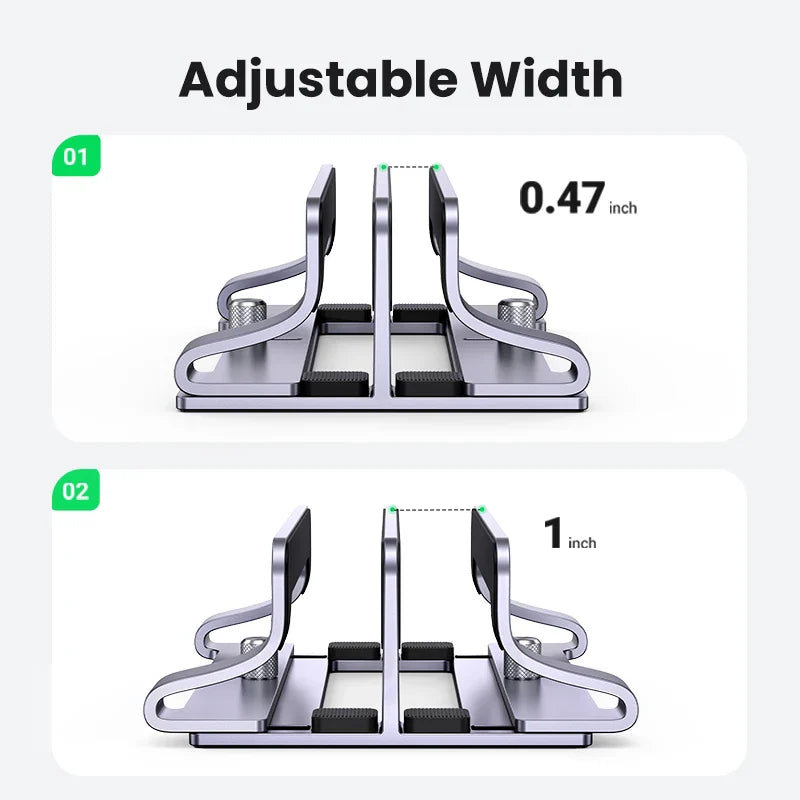UGREEN Vertical Laptop Stand Holder Foldable Aluminum Notebook Stand Laptop Tablet Stand Support For Macbook Air Pro PC 17 inch